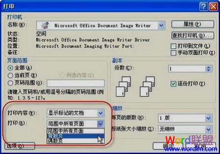 Word2003�ĵ���ӡ����ҳ��ż��ҳ
